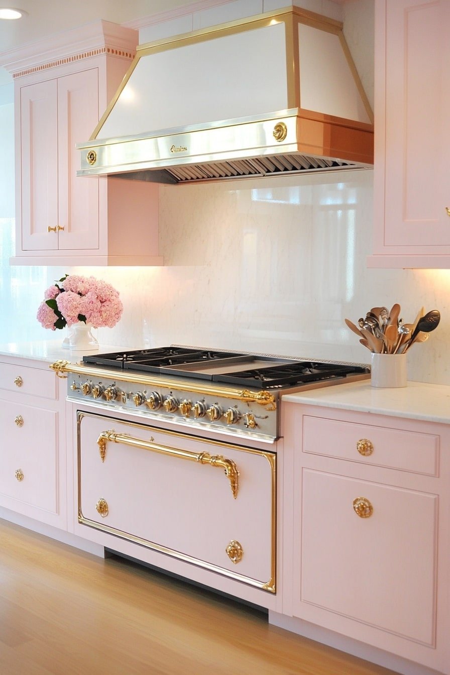 Soft Pink Sophistication With Glamorous Brass Accents