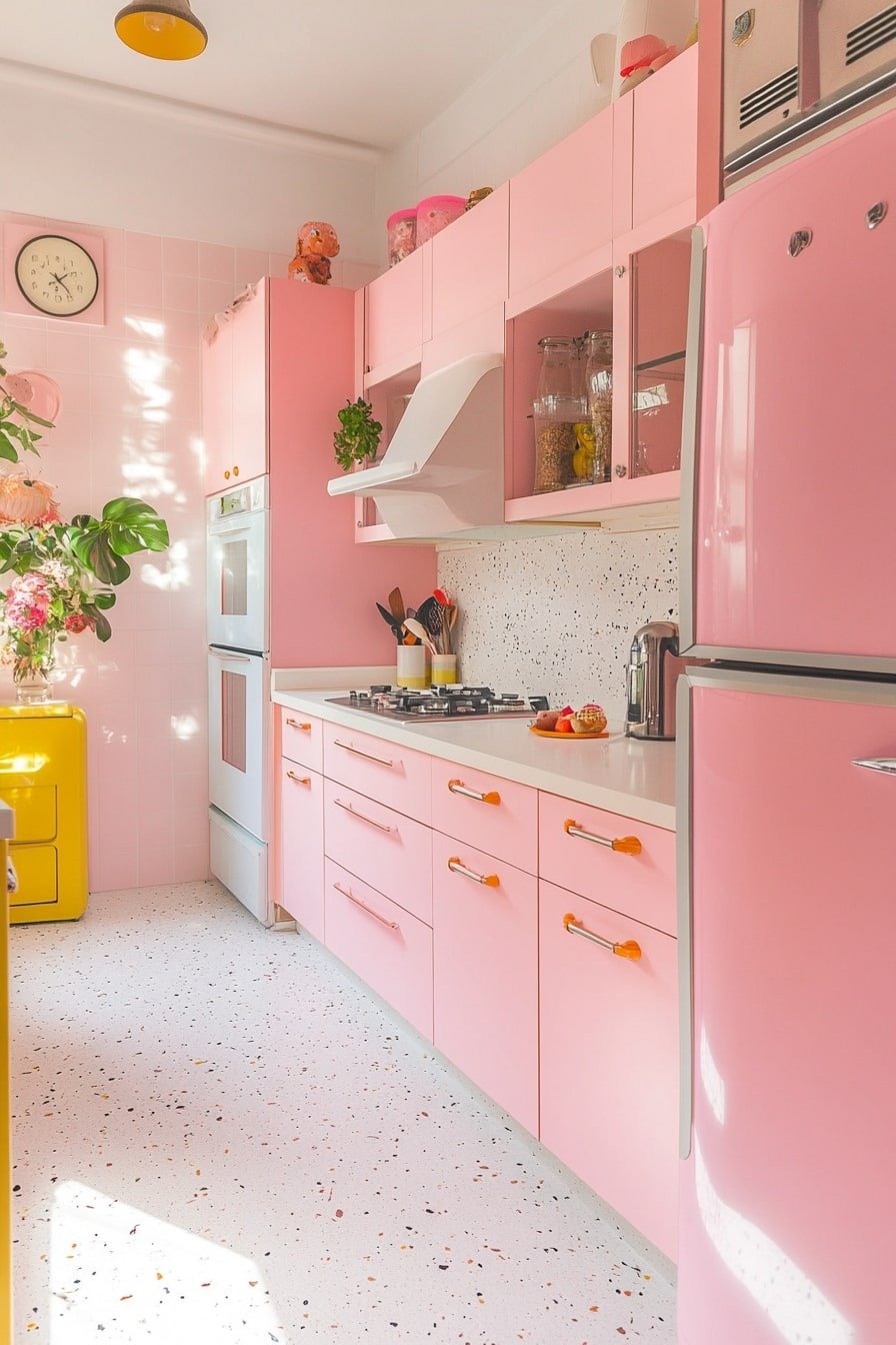 Playful Pastel Pink With Retro Terrazzo Style