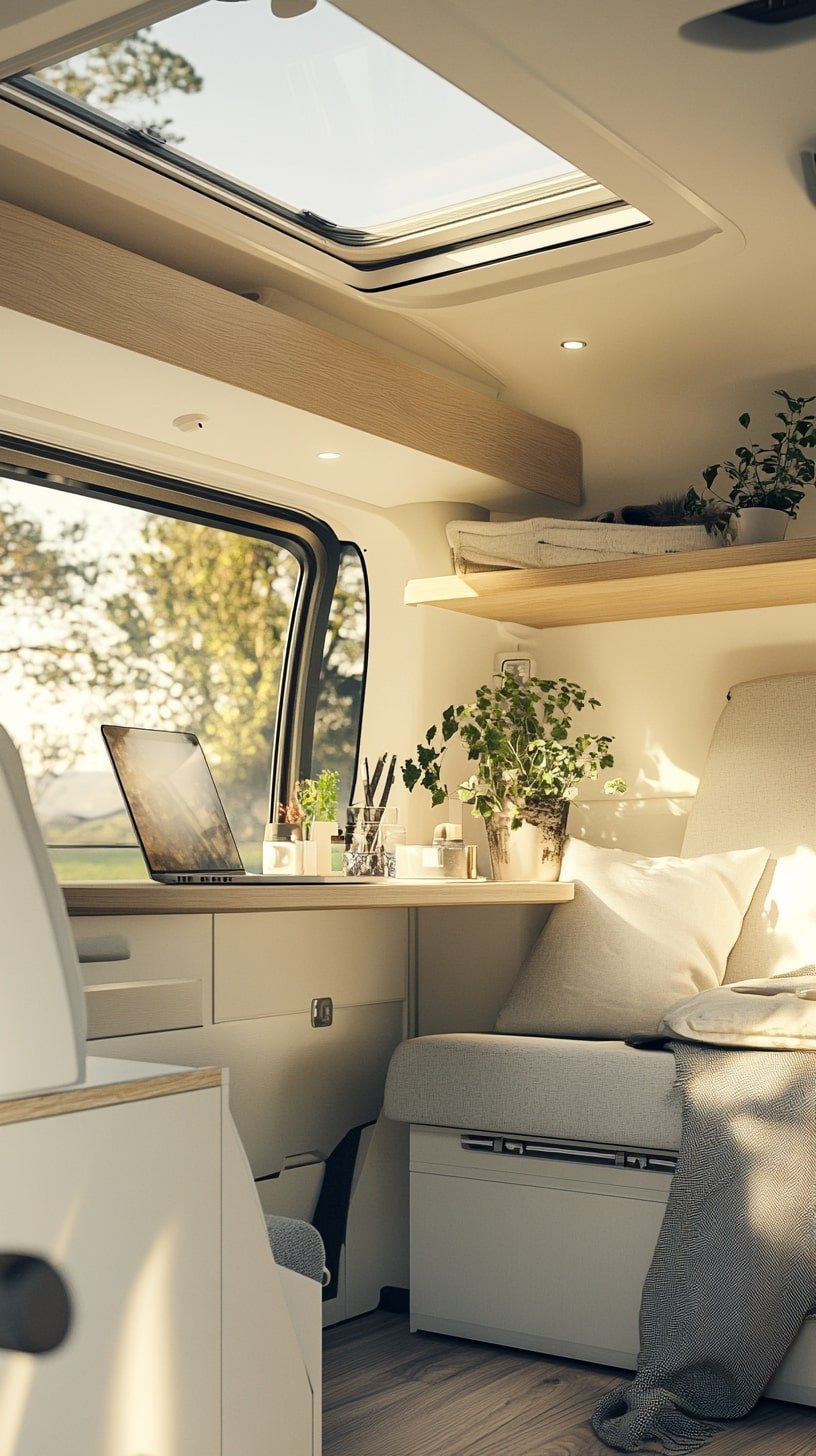 Bright Scandinavian-Inspired Camper With Skylight Serenity