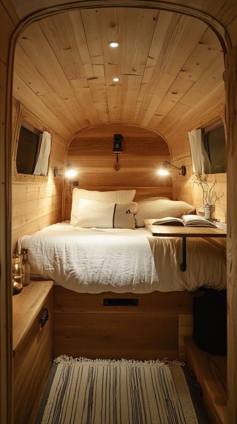 Sleek Fold-Out Workstation for Effortless Van Office Days
