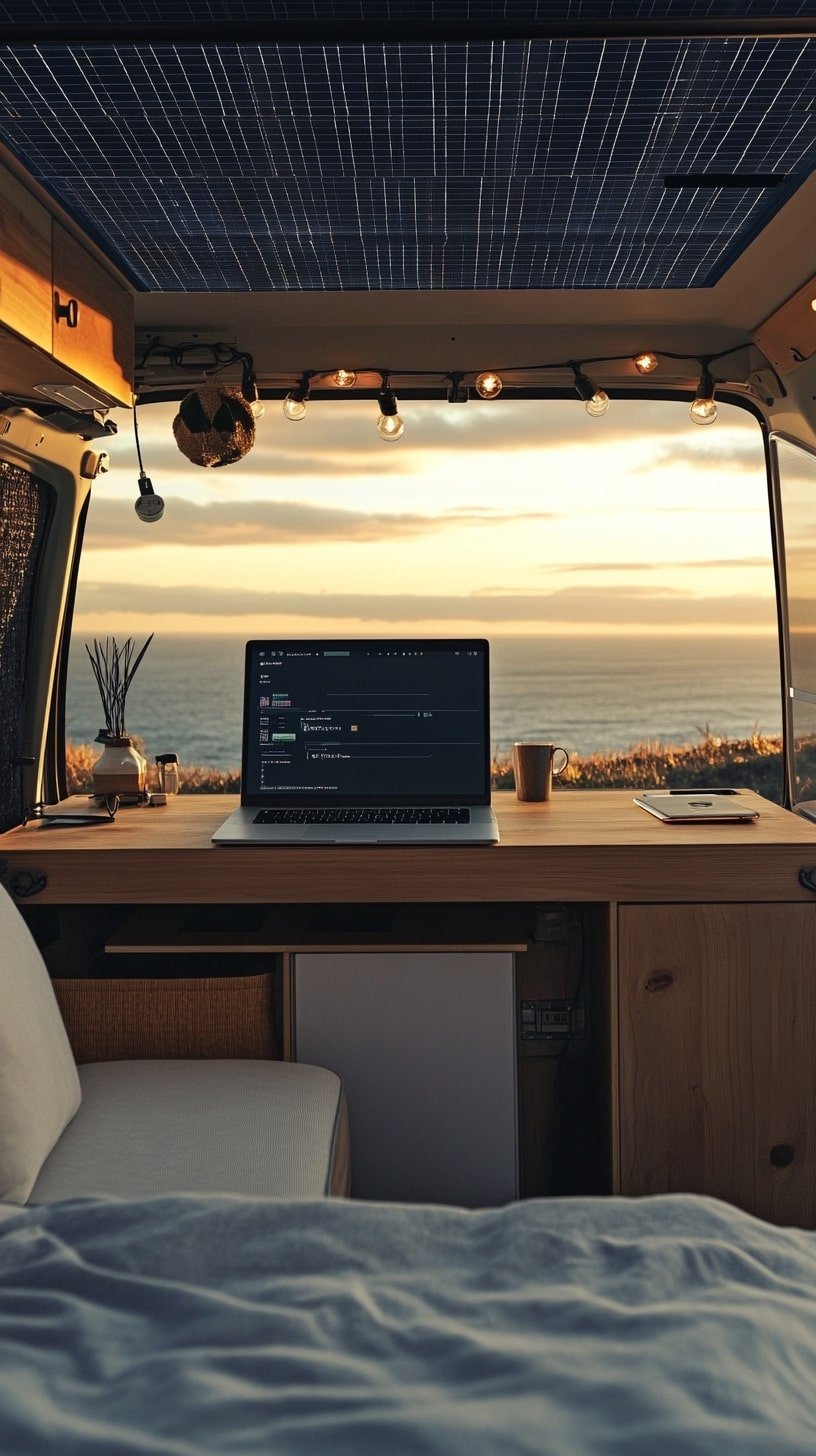 Solar-Powered Camper Office With a View to Remember