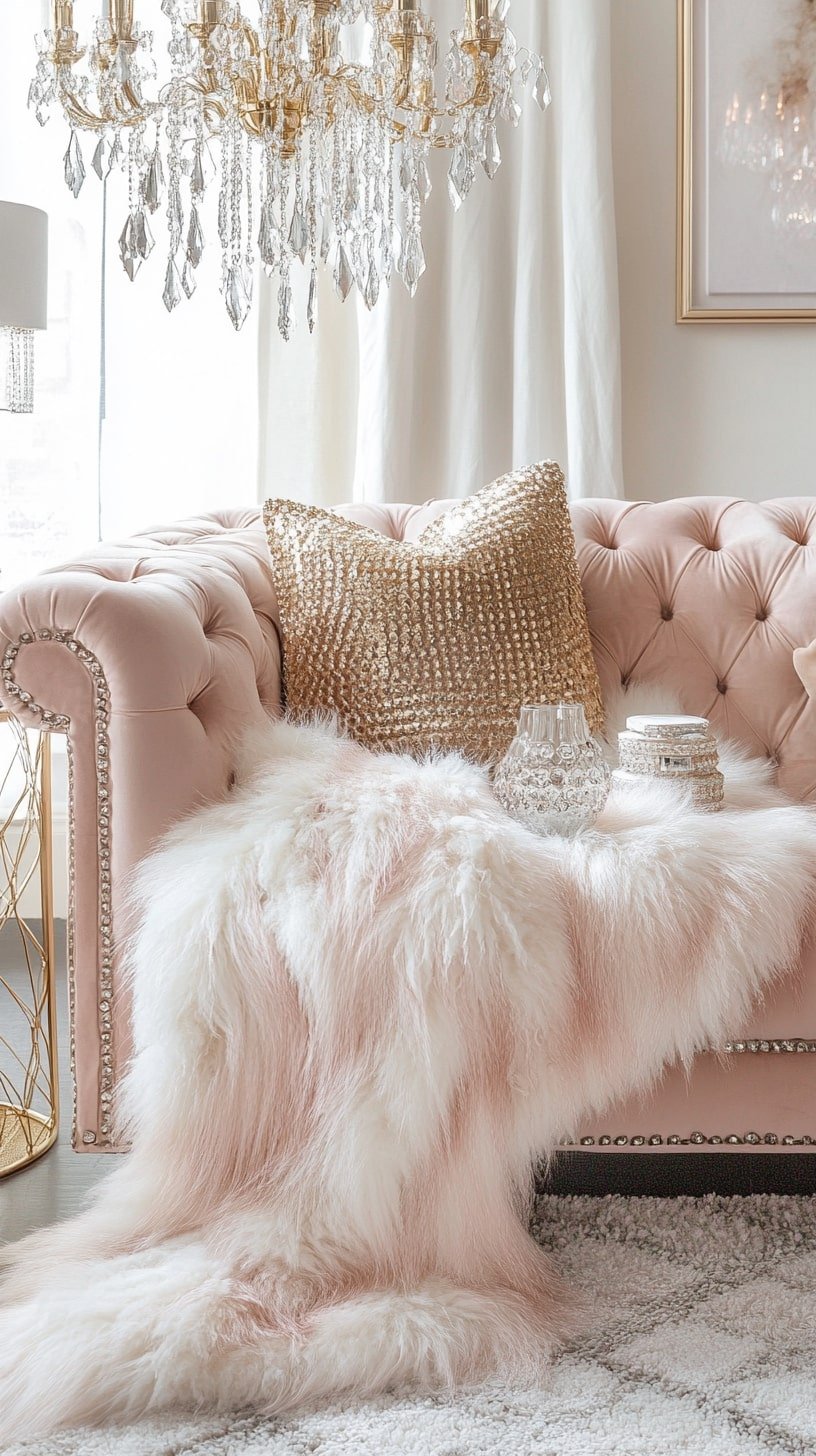 Blush & Crystal Fairycore Living Room