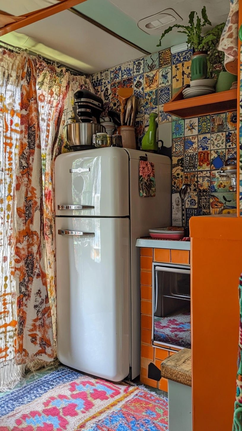 Colorful Boho Camper Kitchen