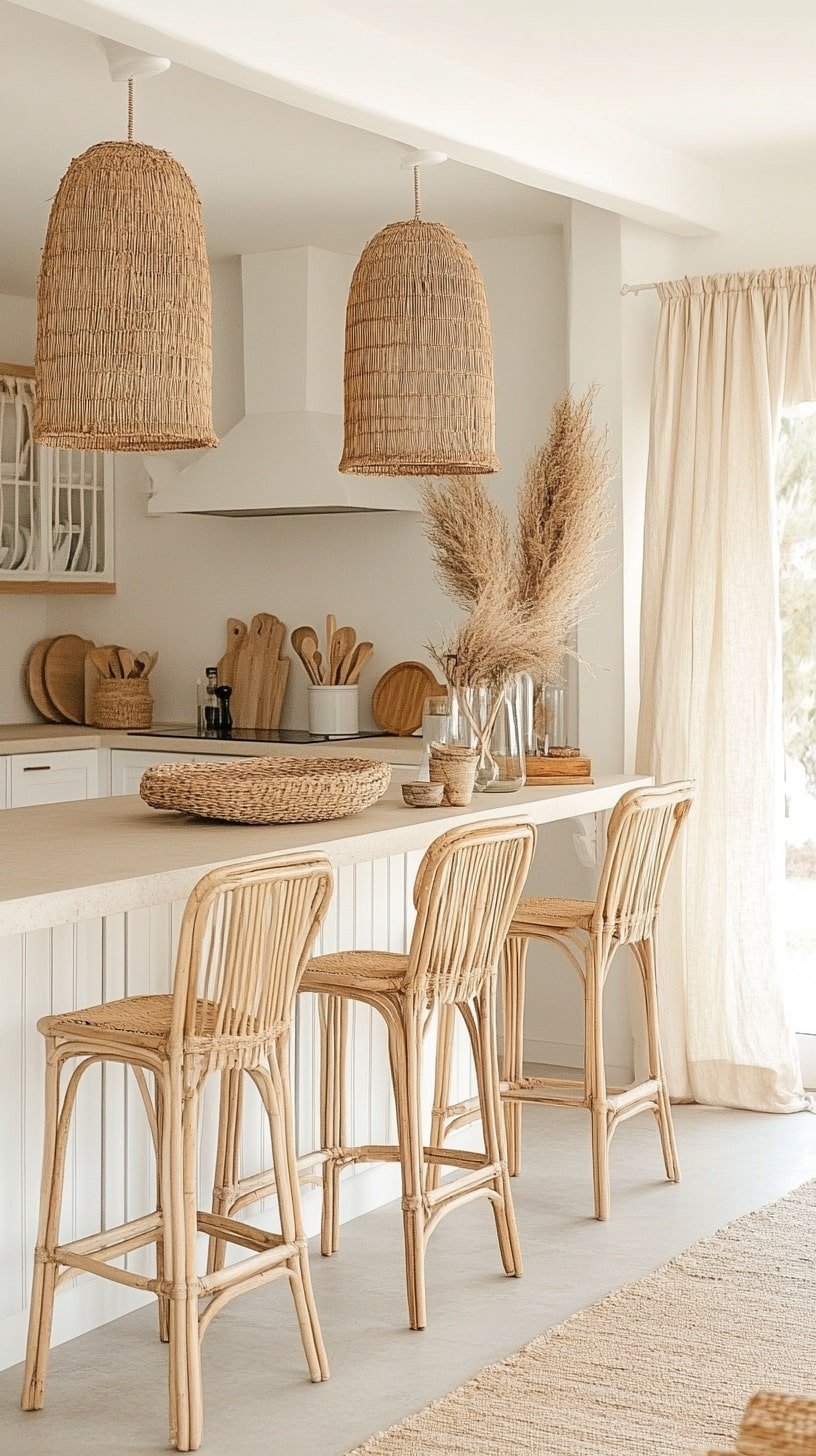 Warm Beige Boho Kitchen