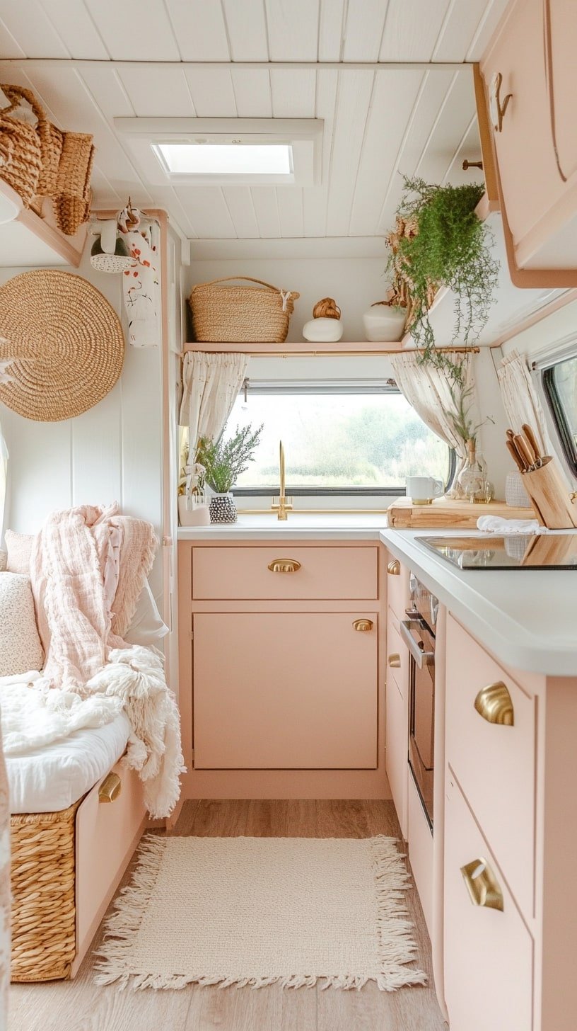 Blush-Toned Camper Elegance