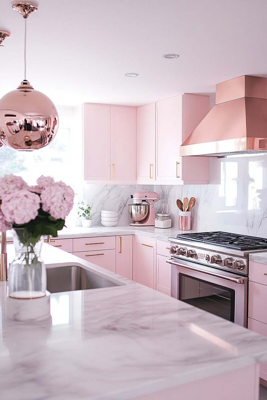 Soft Pink Elegance With Rose Gold Accents
