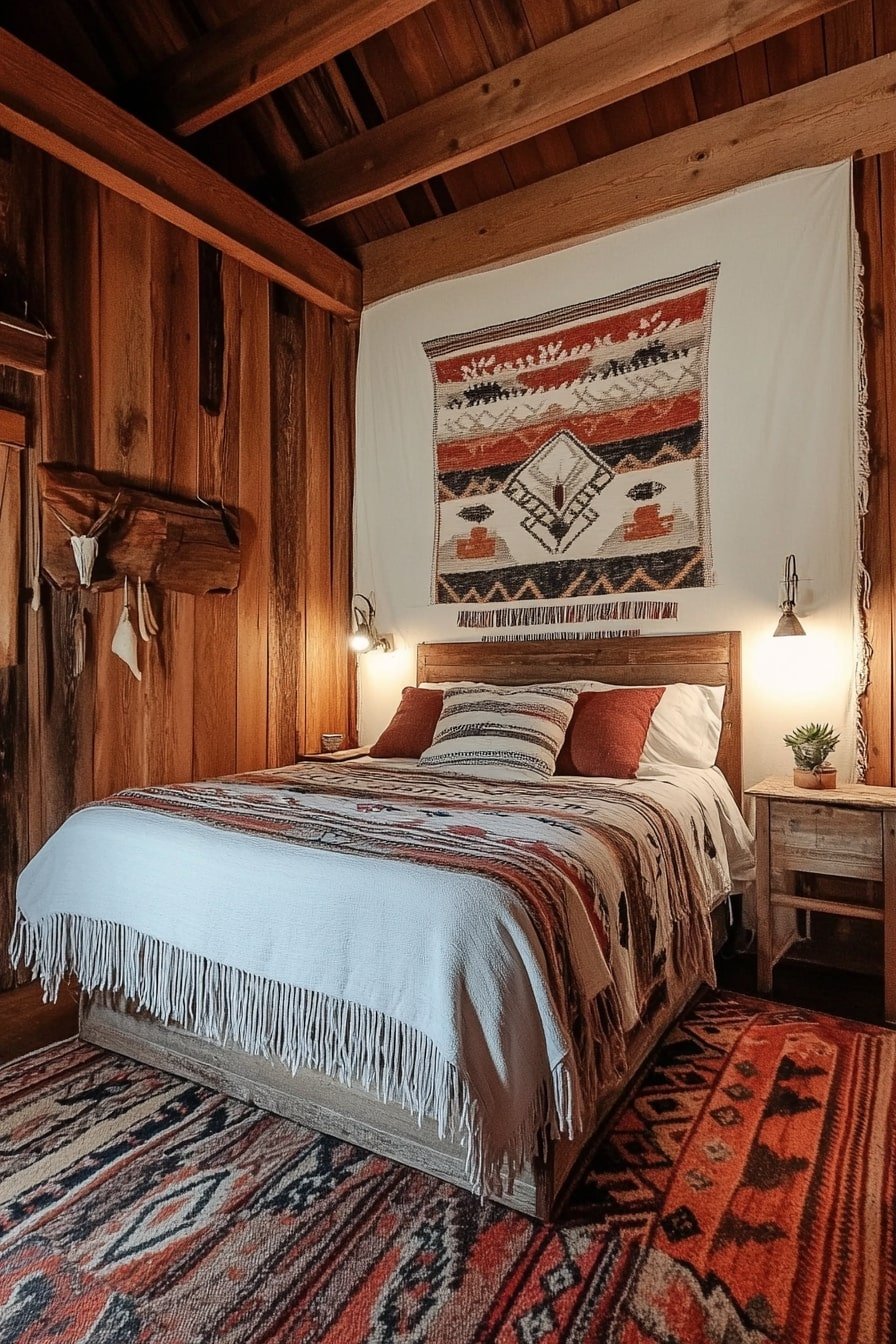 Southwestern Tapestry and Blanket Western Bedroom
