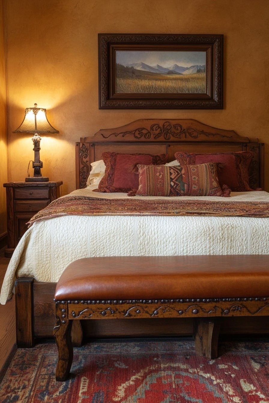 Warm Western Elegance With Tooled Leather Accents