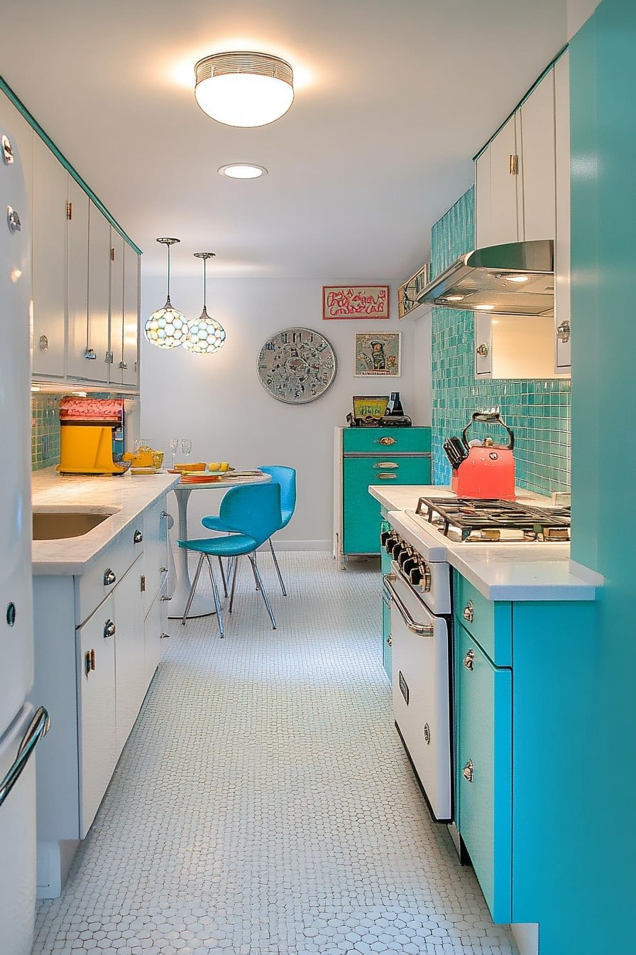 Turquoise Diner Dream – A Playful Spin on 1950s Functionality