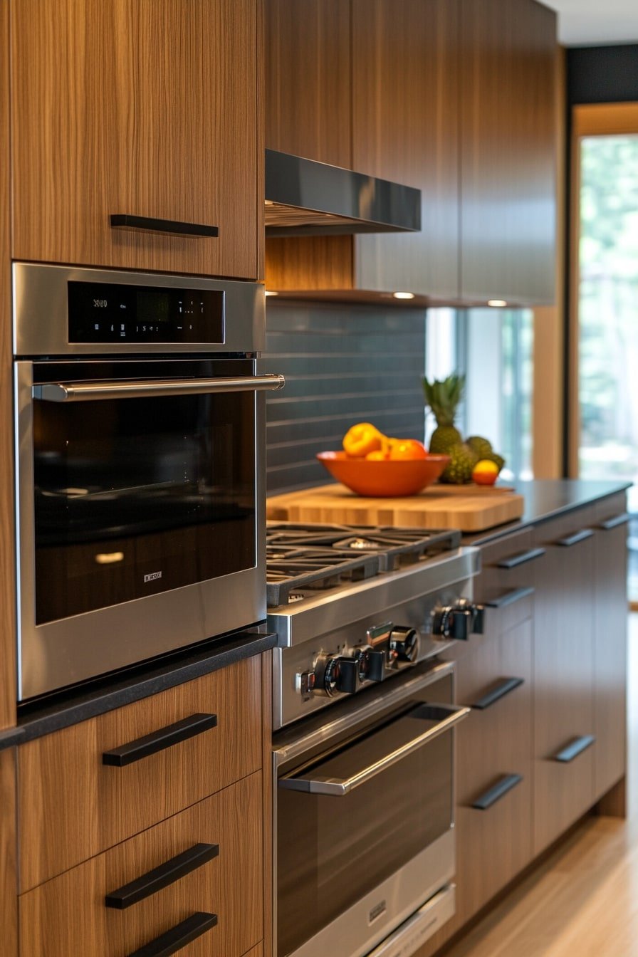 Sleek Walnut Cabinetry Meets 1950s-Inspired Midcentury Precision