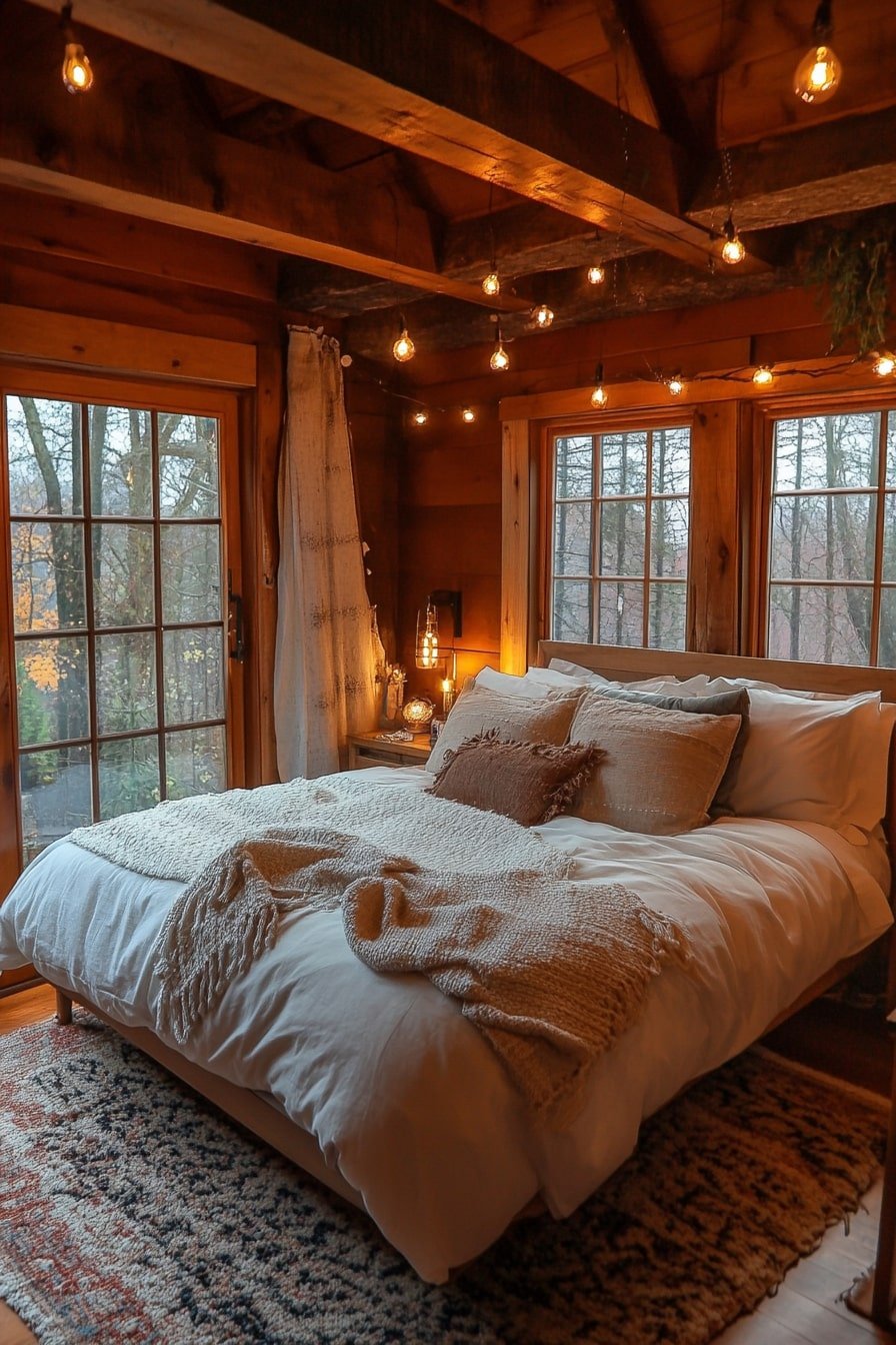Cozy Cabin Glow Western Bedroom