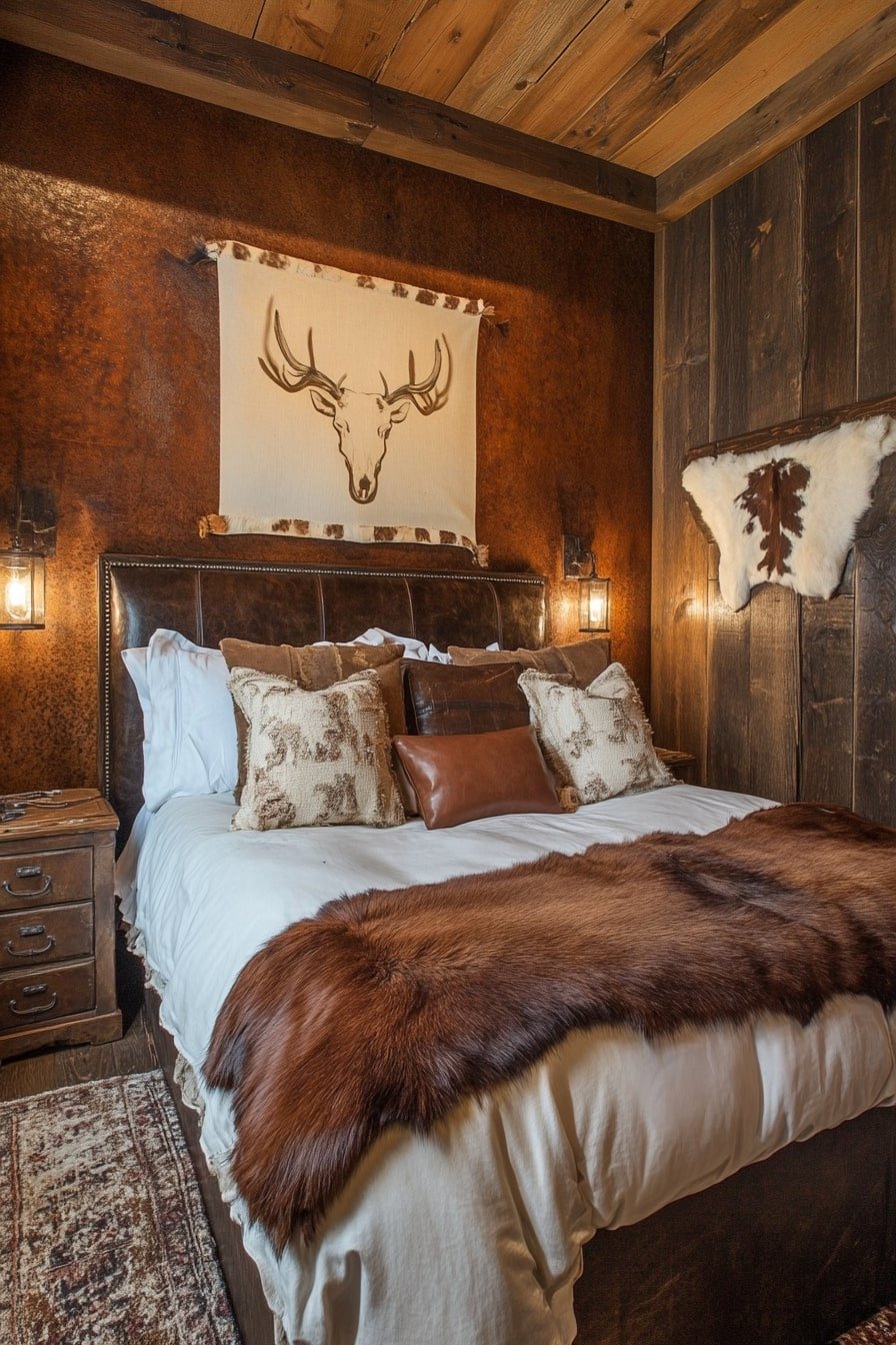 Rawhide and Leather Western Bedroom