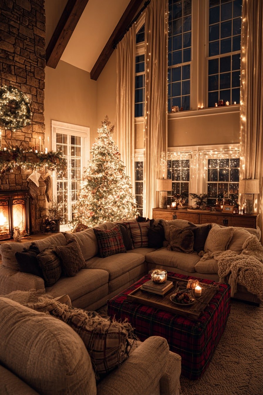 13. Holiday Glow with String Lights – Festivity Wrapped in Warmth
