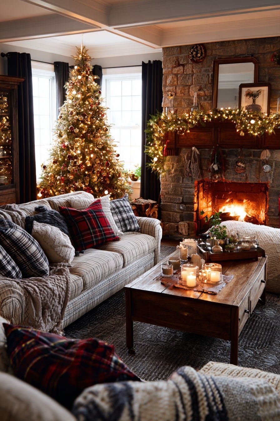 Cozy Holiday Living Room Glow – Warmth, Wonder, and Wool