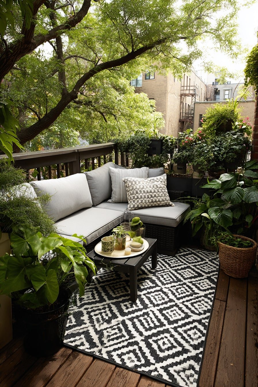 19. Cozy Urban Patio Lounge