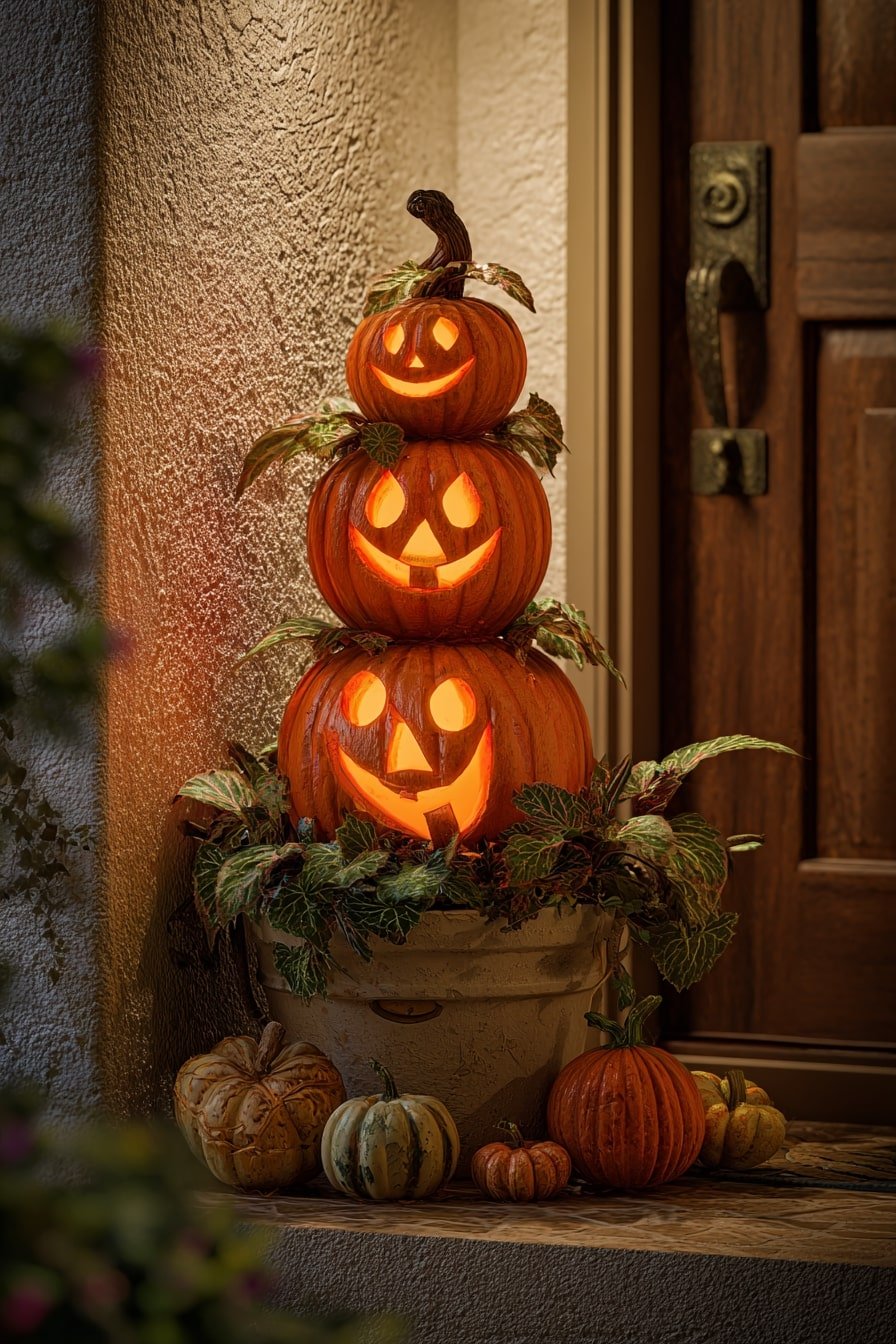 DIY JackDIY Jack-O’-Lantern Topiary – Playful Porch Greeting-O’-Lantern Topiary