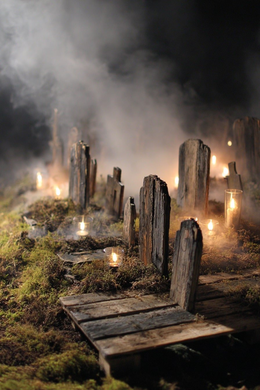 Pallet Graveyard Scene – Haunting and Handmade