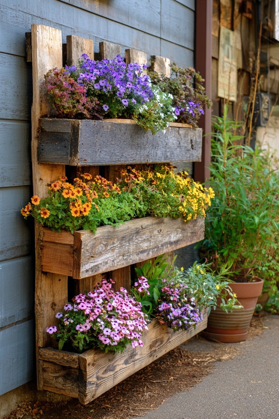 13. Pallet Planter Wall Garden