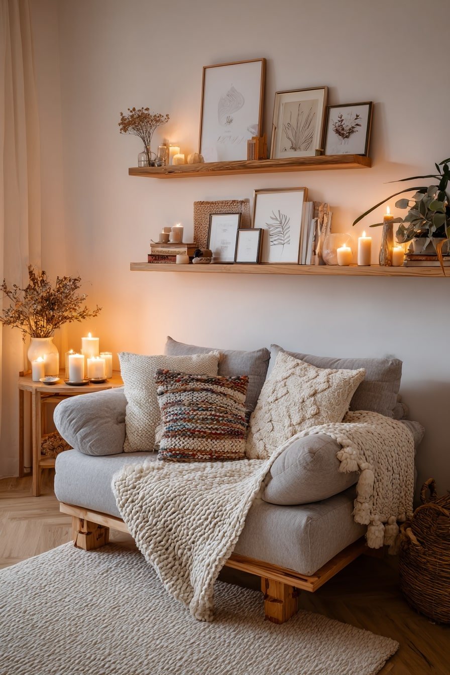 Tiny Living Room, Big Cozy Energy – Intimacy by Candlelight