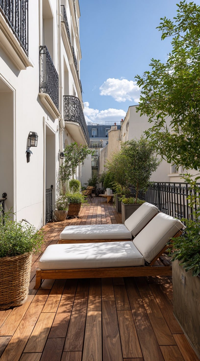Parisian Balcony Garden with Modern Minimalism and Light