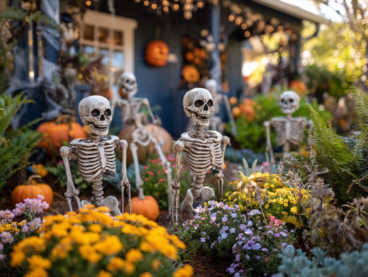 Skeleton Garden Party – Halloween Whimsy in Full Bloom