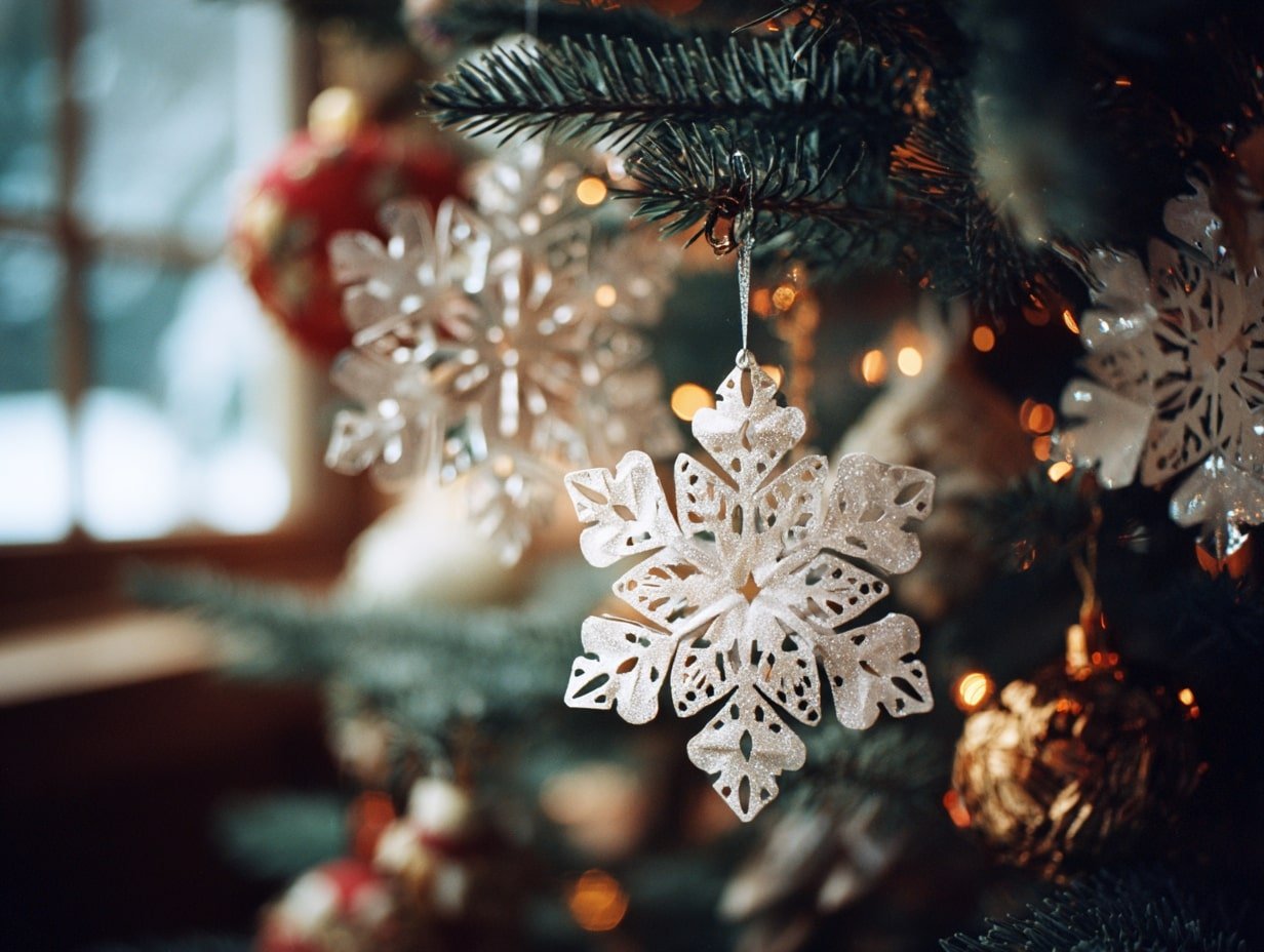 Handcrafted Snowflakes in a Glow of Tradition