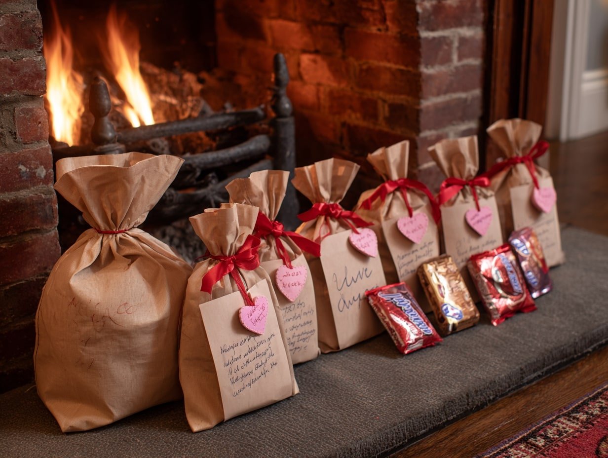 Handwritten Joy – Personalized Gift Bags by the Hearth