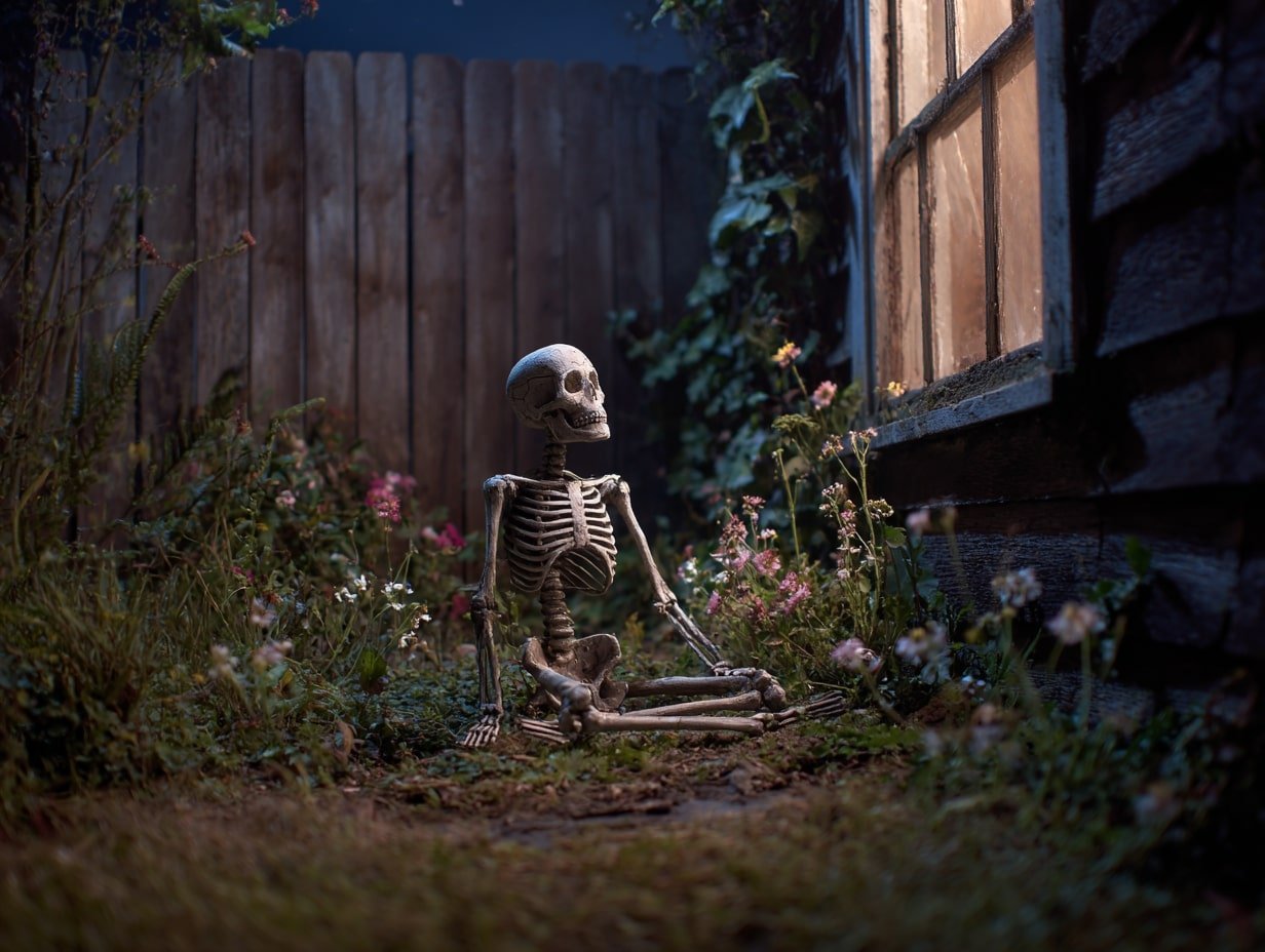 Lonely Skeleton Beside the Shed – A Haunting Stillness